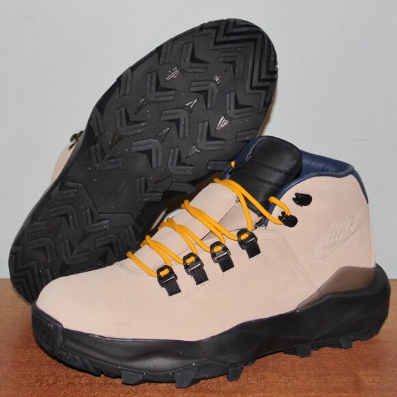 Nike Cygnal Leather Waterproof Boots Mens 9.5 10.5 Desert Ore Navy Black - Picture 1 of 6